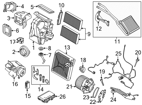 2015 Mini Cooper A/C Evaporator & Heater Components Fresh Air/Recirculated Air Kinematics Diagram for 64119297733