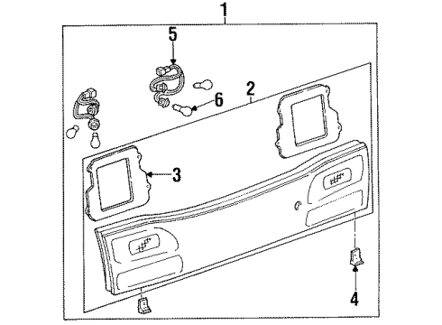 1993 Lexus GS300 Bulbs Cord,Rear Lamp Diagram for 81585-30030