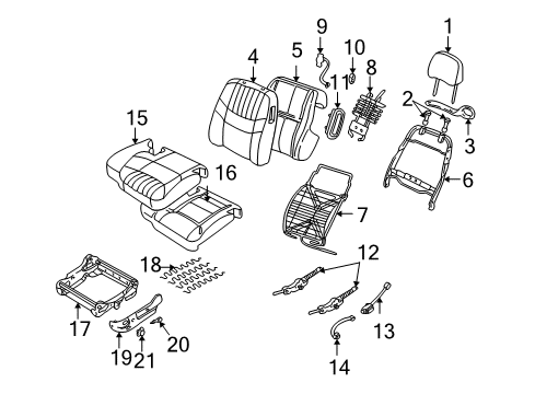 2005 Chevrolet Monte Carlo Front Seat Components Pad Asm, Driver Seat Cushion Diagram for 12455420