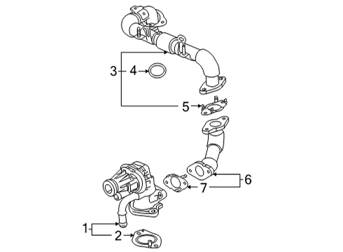 2022 GMC Yukon XL EGR System Inlet Pipe Gasket Diagram for 55497083