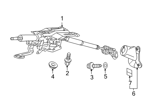 2010 Acura TL Steering Column & Wheel, Steering Gear & Linkage Column Assembly, Steering Diagram for 53200-TK4-A02