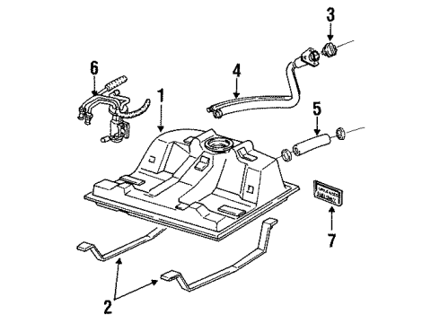 1989 Oldsmobile Cutlass Supreme Fuel System Components Hose Asm-Fuel Tank Filler Diagram for 14088147