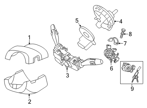 2015 Kia Sedona Ignition Lock SHROUD-Steering Column Diagram for 84852A9050WK