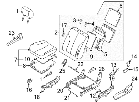 2005 Nissan Altima Heated Seats Cushion Assy-Front Seat Diagram for 87350-ZB171