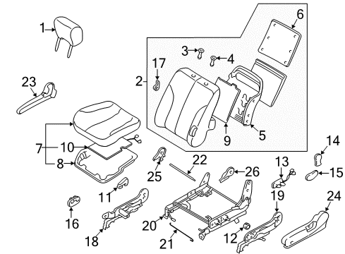 2002 Nissan Altima Heated Seats Cushion Assy-Front Seat Diagram for 87350-8J161