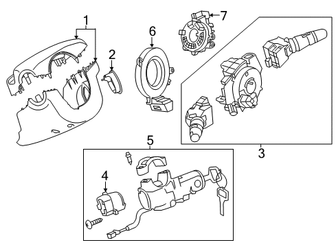 2013 Nissan NV200 Shroud, Switches & Levers Lock Steering Diagram for D8700-3LM0A