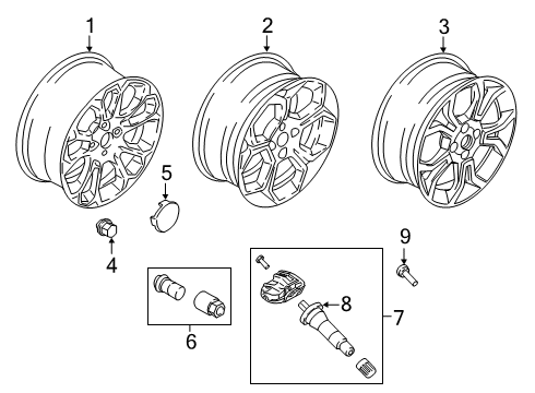2021 Ford EcoSport Wheels Wheel, Alloy Diagram for GN1Z-1007-X