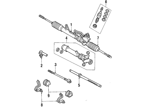 1991 Toyota Corolla Steering Column & Wheel, Steering Gear & Linkage Pinion Valve Diagram for 44201-12140