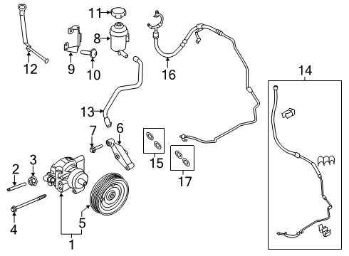 2016 Ford Transit-350 HD P/S Pump & Hoses, Steering Gear & Linkage Pressure Hose Diagram for CK4Z-3A719-B