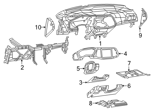 2016 Dodge Challenger Instrument Panel Panel-Instrument Panel Closeout Diagram for 68336395AC