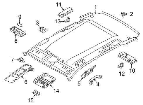 2014 BMW X1 Sunroof Interior Reading Light, Rear Diagram for 61319201645