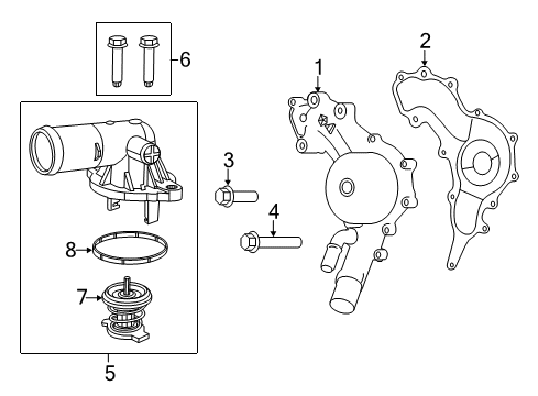 2018 Dodge Durango Water Pump Bolt-HEXAGON FLANGE Head Diagram for 6509392AA