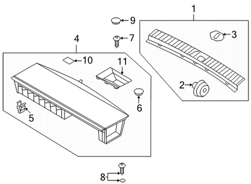 2021 Kia Sorento Interior Trim - Rear Body Cover-Battery Diagram for 857C5P4000