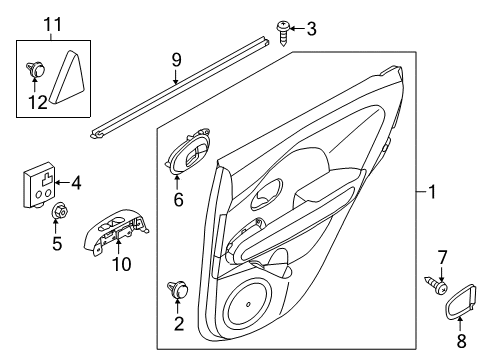 2018 Kia Niro Rear Door Rear Power Window Sub Left Switch Assembly Diagram for 93580G5910