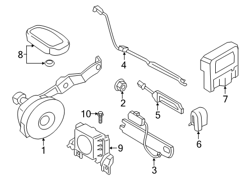 2019 Hyundai Kona Electric Electrical Components Smart Key Antenna Assembly Diagram for 95460-J9000