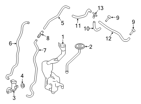 2011 Honda CR-Z Wiper & Washer Components Tank Set, Washer (2.5L) (Coo) Diagram for 76841-SZT-305