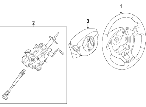 2015 Nissan Rogue Steering Column & Wheel, Steering Gear & Linkage Column-Steering Tilt Diagram for 48810-4BA5C