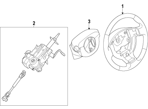 2018 Nissan Rogue Steering Column & Wheel, Steering Gear & Linkage Column Assy-Steering, Upper Diagram for 48810-6FM5B