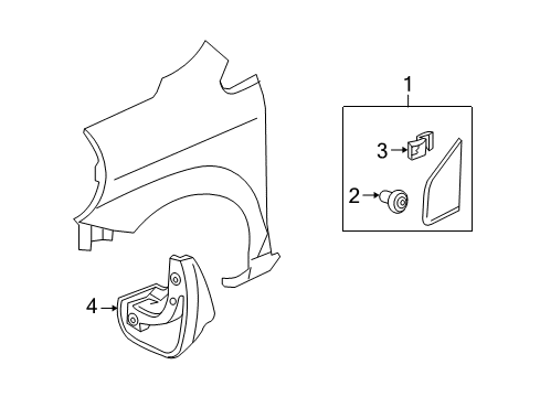 2011 Honda Fit Exterior Trim - Fender Clip, FR. Corner Pillar Garnish Diagram for 75491-TF0-000