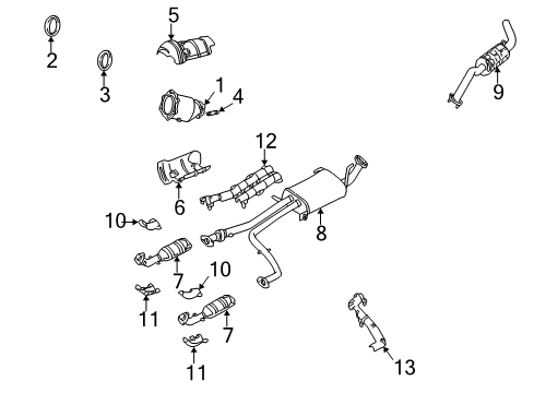 2002 Infiniti QX4 Exhaust Components Shelter Diagram for 20853-4W005