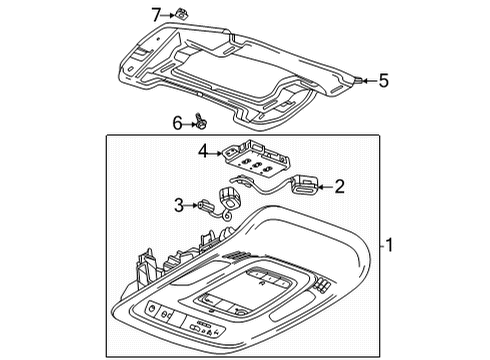 2021 Buick Envision Overhead Console Microphone Diagram for 13524436