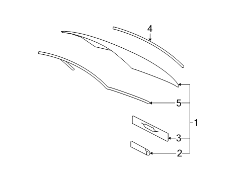 2010 Lexus IS250 Back Glass, Reveal Moldings Dam Kit, Back Window Glass Diagram for 56117-53030