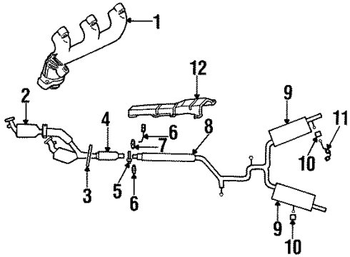 1993 Ford Taurus Exhaust Components, Exhaust Manifold Muffler Insulator Diagram for F4DZ-5F262-A