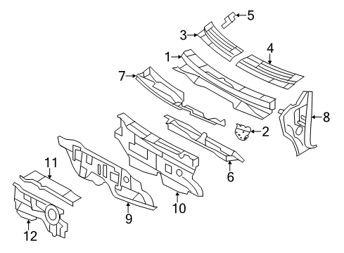 2007 Ford Edge Cowl Silencer Diagram for DT4Z-7801588-A