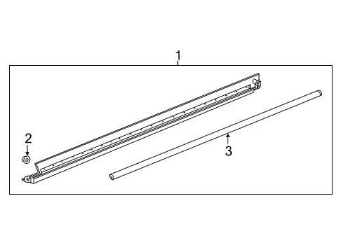 2020 Cadillac XT4 Exterior Trim - Pillars, Rocker & Floor Lower Weatherstrip Diagram for 23274383