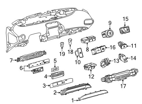 2016 Toyota Prius Switches Cover Diagram for 83821-47L20