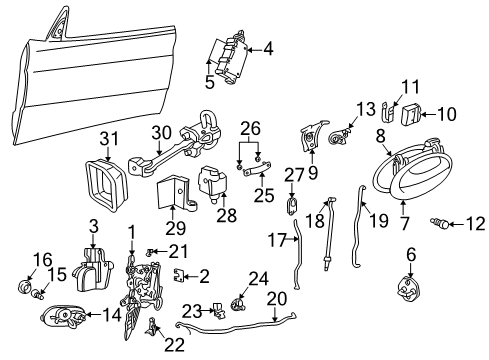 1999 Saab 9-3 Front Door Bushing Diagram for 4695631