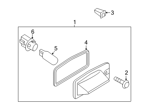 2015 Nissan Sentra License Lamps Lamp Assembly-Licence Plate Diagram for 26510-8991B