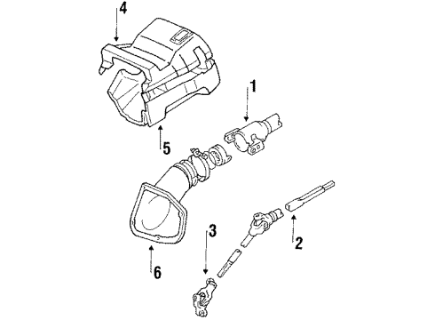 1986 Chevrolet Nova Steering Column & Wheel Cover, Steering Column Upper Trim Diagram for 94841917