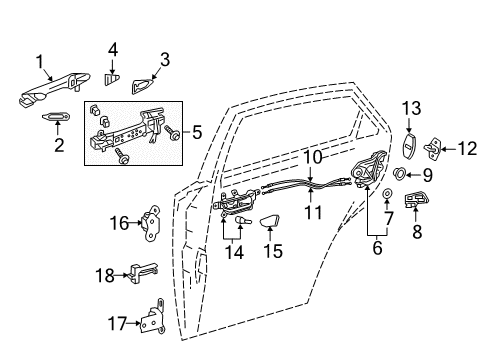 2021 Lexus NX300 Rear Door Frame Sub-Assembly, Rear Door Diagram for 69203-78010