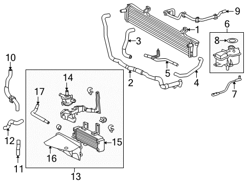 2015 Lexus RX450h Inverter Cooling Components Duct, Transmission Oil Cooler Air Diagram for 32917-48040