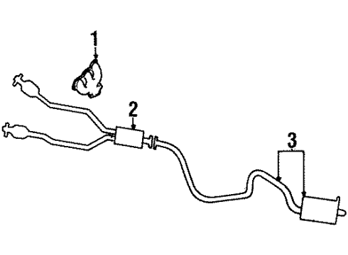 1996 Mercury Cougar Exhaust Components, Exhaust Manifold Manifold Diagram for F6SZ9430B