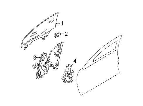 2003 Nissan 350Z Door & Components Glass Assembly-Door Window, RH Diagram for 80300-CD00A