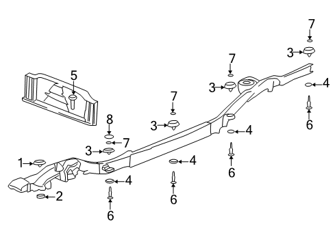 2000 GMC Yukon XL 2500 Frame & Components Mount Bolt Retainer Diagram for 15743841