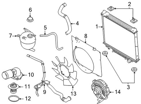 2021 Ford E-350 Super Duty Radiator & Components Fan Clutch Diagram for LC3Z-8A616-B