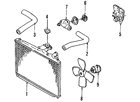 1991 Ford Probe Hydraulic System Slave Cylinder Diagram for E92Z7A508B