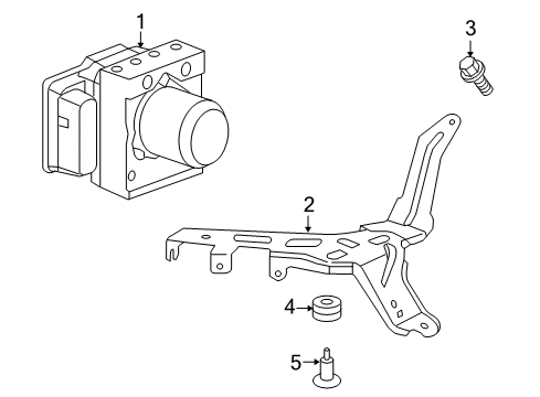 2012 Honda Crosstour ABS Components Bracket, Modulator Diagram for 57115-TA0-A00