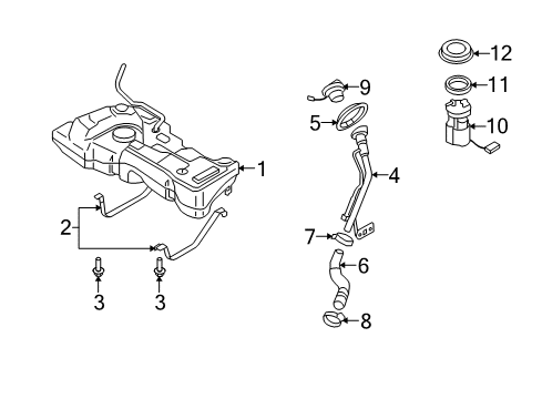 2008 Nissan Versa Fuel Supply Band Assy-Fuel Tank, Mounting Diagram for 17407-EM30A