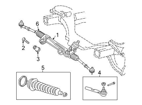 2002 Dodge Dakota P/S Pump & Hoses, Steering Gear & Linkage Rack-HEXAGON Head Diagram for 6505225AA