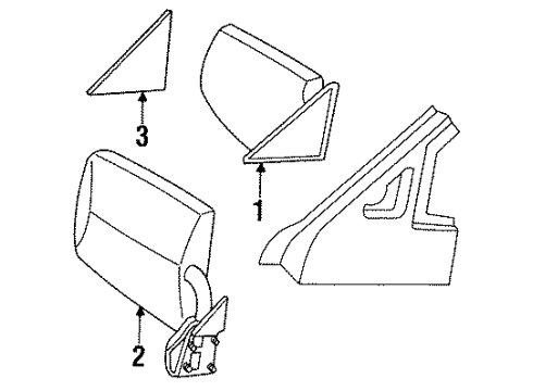 1992 Dodge Dakota Outside Mirrors Passenger Side View Mirror Chrome Manual Diagram for 55074996