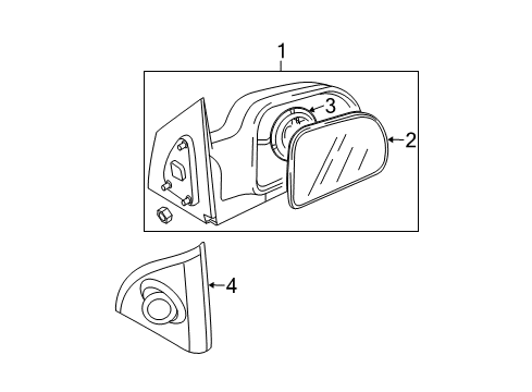 2008 Hyundai Tucson Mirrors Cover Assembly-Front Door Quadrant Inner Diagram for 87660-2E000