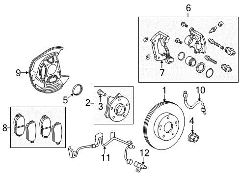 2009 Lexus IS F Front Brakes Front Passenger Disc Brake Cylinder Assembly Diagram for 47730-0W030