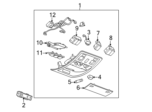 2009 GMC Yukon Power Seats Transmitter Asm-Garage Door Opener Diagram for 22897389