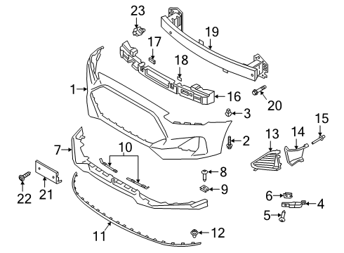2020 Hyundai Veloster Controls - Instruments & Gauges Beam Complete-Front Bumper Diagram for 64900-J3100