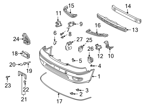 2002 Lexus LS430 Front Bumper Sensor, Ultrasonic, NO.1 Diagram for 89341-50011-G0