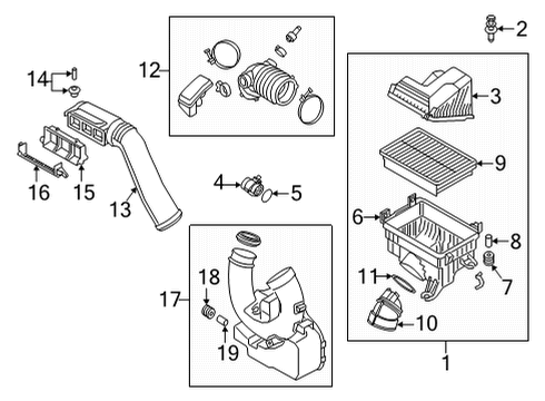 2022 Hyundai Kona Air Intake HOSE ASSY-AIR INTAKE, RH Diagram for 28140-J9900